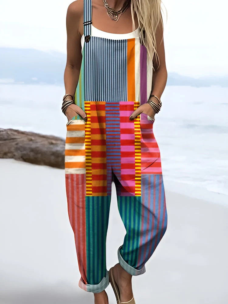 Clémence | Patchwork-stribet jumpsuit