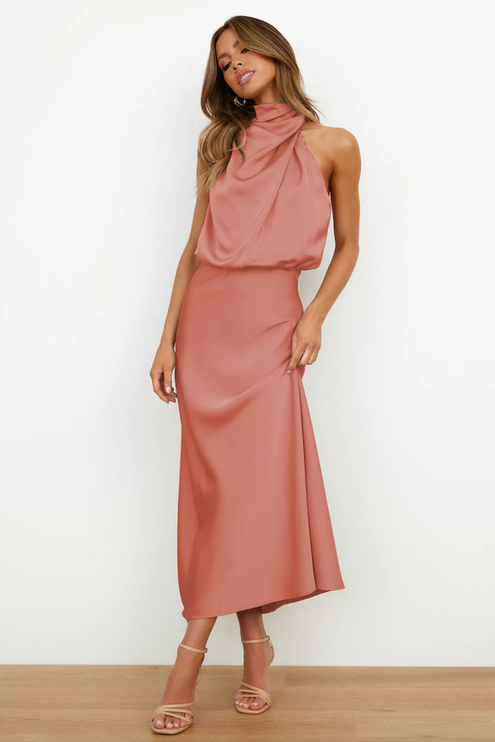 Carlina™ - Lang kjole med halterneck
