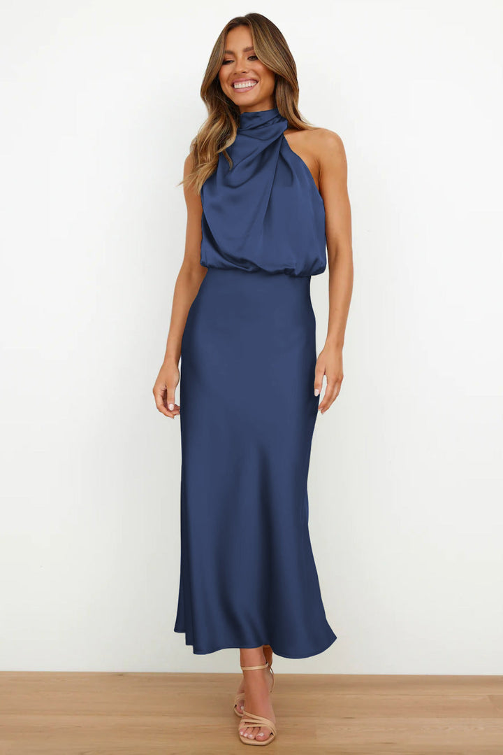Carlina™ - Lang kjole med halterneck