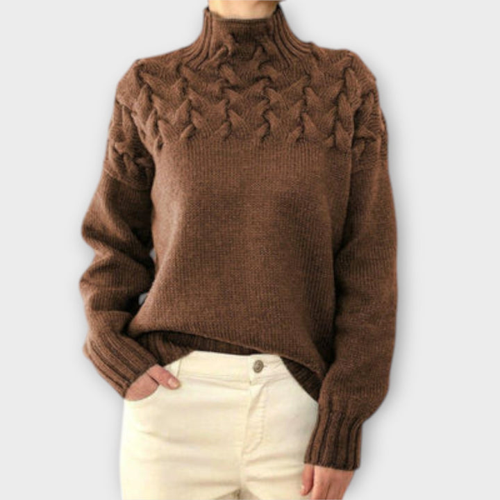 Reema™ - Blød damepullover med fletstrik