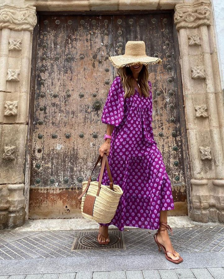 Elin™ - Boho Bomulds Maxi Kjole
