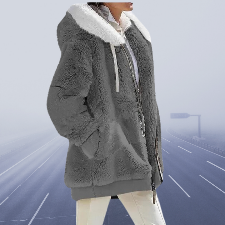 Frida™ - Blød Faux Fur Hættejakke