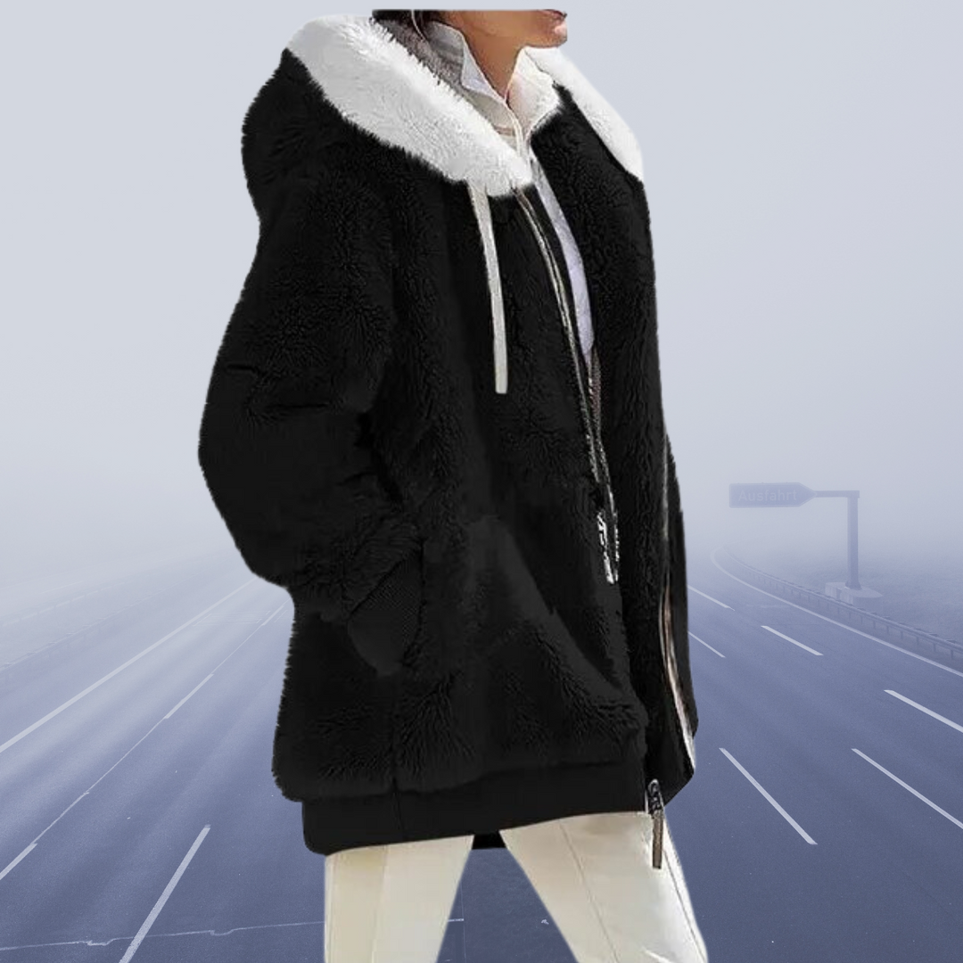 Frida™ - Blød Faux Fur Hættejakke