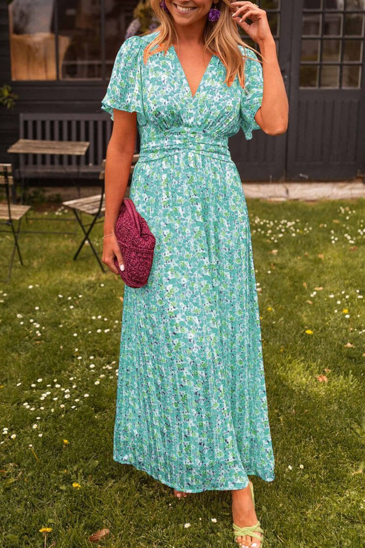 Pauline™ - Lang kjole med blomstermotiv